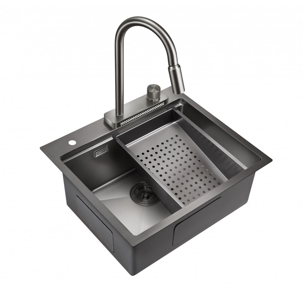 Мойка для кухни Milacio Denia 57 Steel MC.77409 сталь воронёная