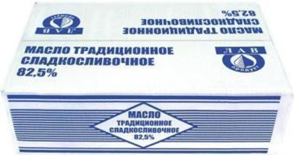 Масло Сладкосливочное несоленое &quot;Традиционное&quot; (ЛАВ) 82,5%, 10кг