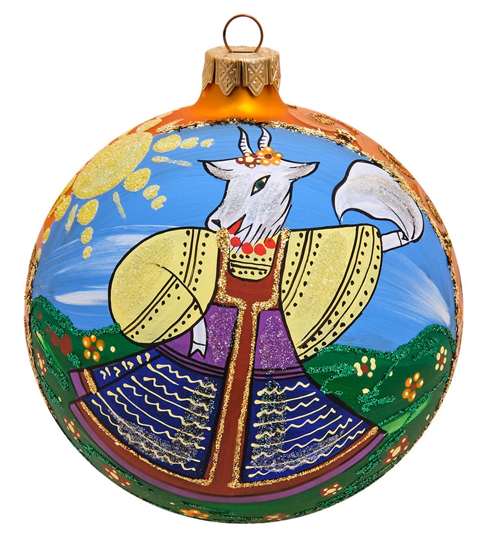 Элита НФШ-1481/3 Ел.украшение Шар «Козочка в сарафане» 100 мм