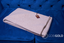 Одеяло тканое шерстяное из яка (Монголия) 150х200 см. - серо-бежевое