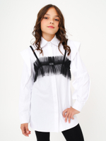 Манишка из фатина, черная