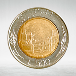 Italy 500 Lire 1989 R "Bimetallic – Head of Italy and Ship", XF