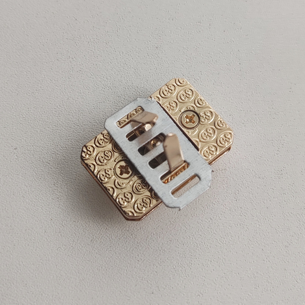 Замок вертушка на винтах Прямоугольник Золото