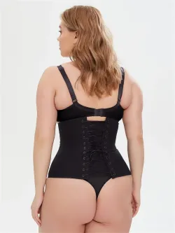 Черный матовый корсет для больших размеров