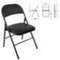 Стул складной BRABIX "Golf Plus CF-003 Комфорт", черный каркас, кожзам черный, 531566