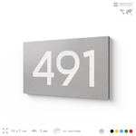 Номер на дверь 491, табличка на дверь для офиса, квартиры, кабинета, аудитории, склада, серая 120х70 мм, Айдентика Технолоджи