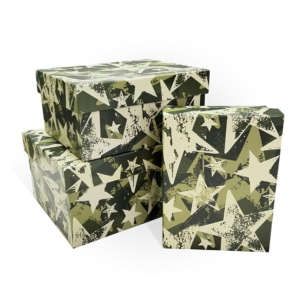 Коробка Прямоугольник 21*17*11 Звезды 1шт