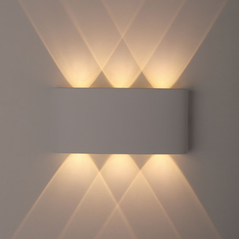 Светильник декоративный настенный светодиодный ЭРА WL12 WH 6х1Вт 3000К IP54 белый для интерьера и фасадов зданий