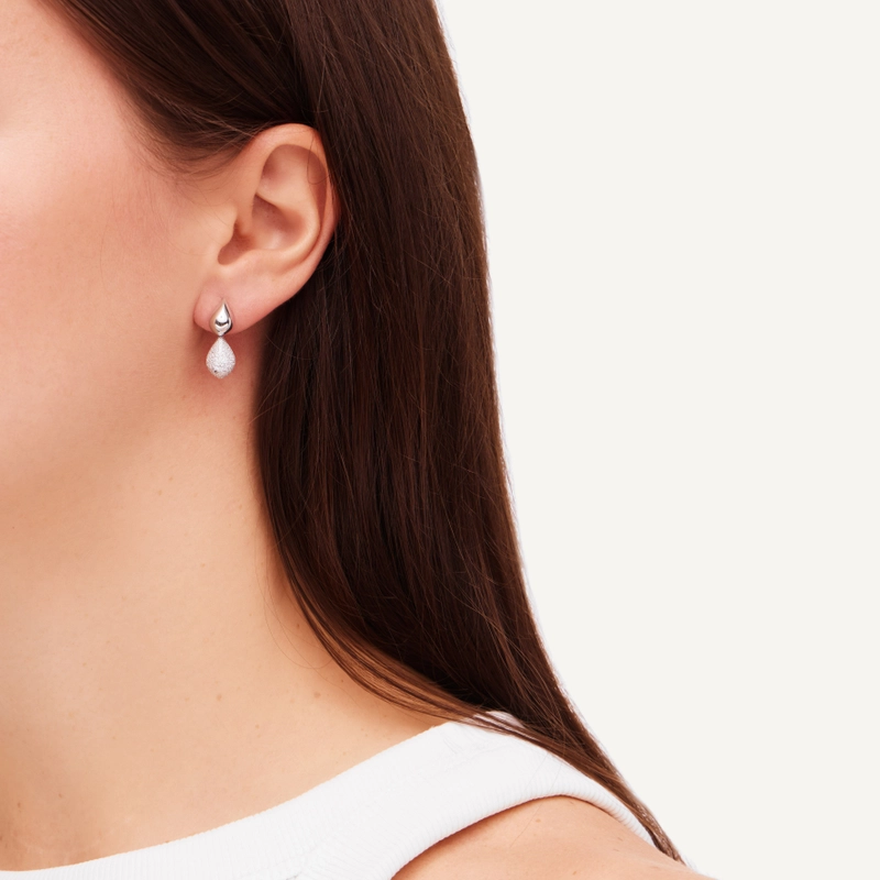 Серьги Подвесная Капля – Серебро