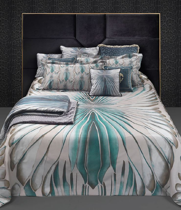 Постельное белье 2 спальное евро Roberto Cavalli Tigresse blue 001