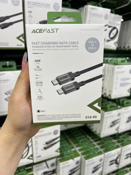 C12-03 USB-C to USB-C transparent shell stainless steel charging data cable
