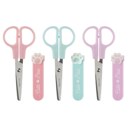 Ножницы детские MESHU "Paw" с топпером, 12см, в футляре, блистер, европодвес, ассорти