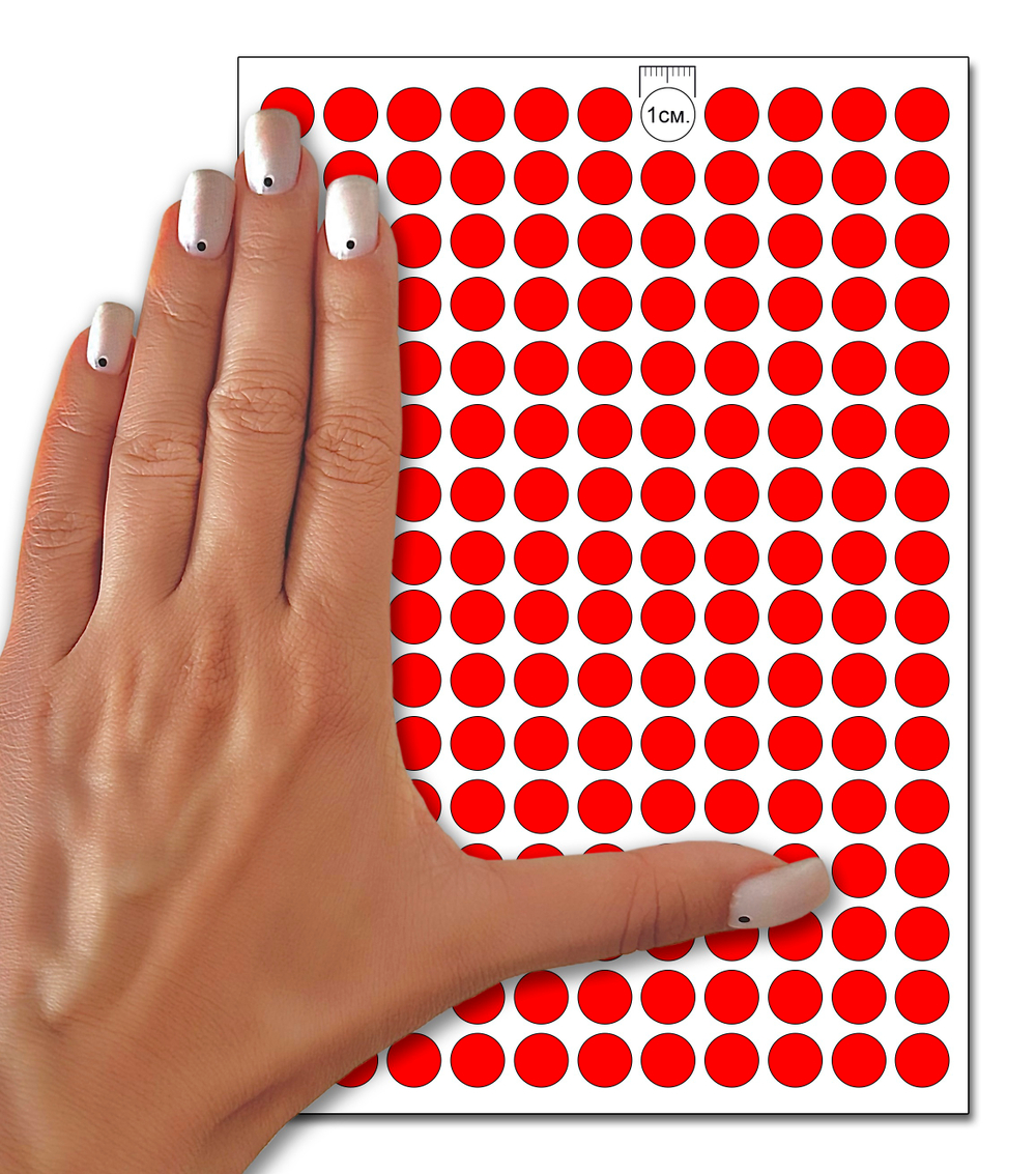 Ярко-красные виниловые наклейки для маркировки Policomprint М10, 10 мм.