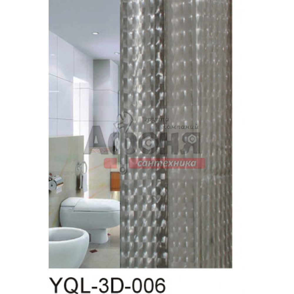 Штора для ванной "ZALEL 3D (006) Grey 180х180 (П5)