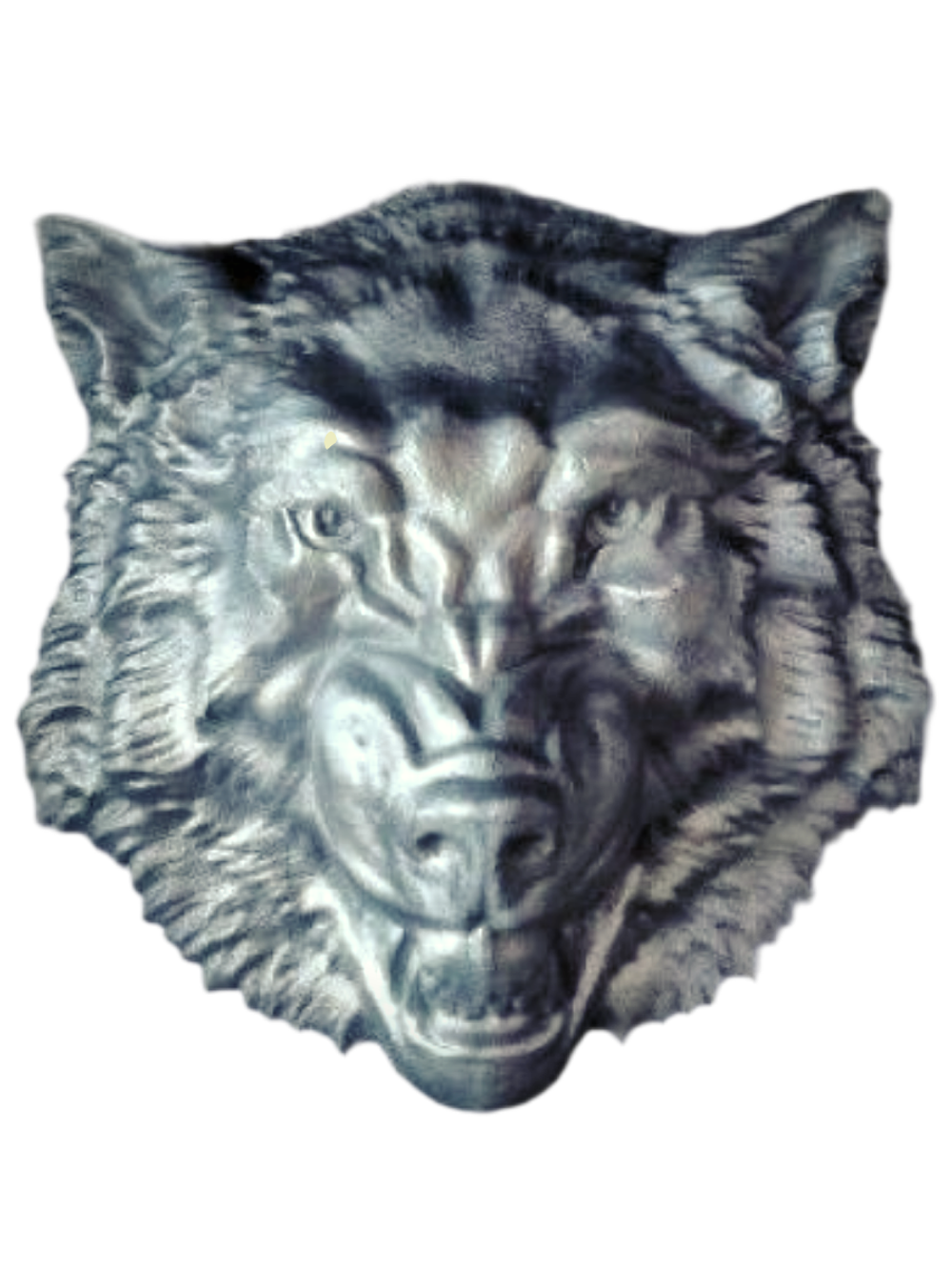 Кованый элемент Голова волка 20х20 (7 см), вес 1,5 кг. Под покраску.