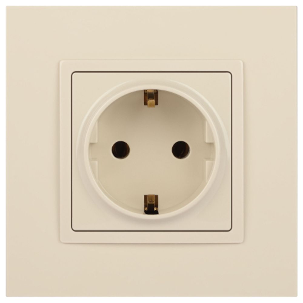 14-2101-02 ЭРА Розетка 2P+E Schuko, 16A-250В, IP20, Эра Elegance, сл.кость | Elegance Слоновая кость