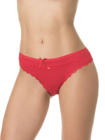 Хлопковые трусики-слипы с обработкой плоским кружевом (Размер: XL) (Цвет: деним (грязно-синий))