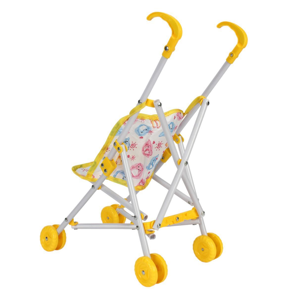 Коляска-трость для куклы, желтая, пакет 812CS