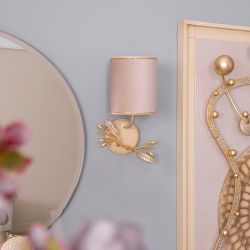 Бра настенный светильник Oliva Branch (Олива Бранч) Айвори левое Мраморное золото с абажуром Терра Айвори