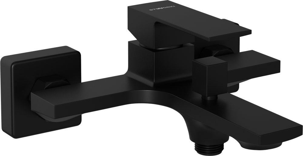 Смеситель для ванны с душем STWORKI Карлстад S35100MB + Душевой гарнитур Гётеборг S03190BK, матовый черный