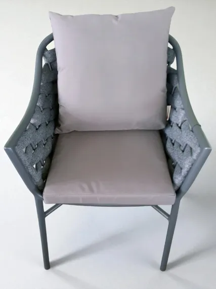 Плетеное кресло с подушками Torino, антрацит
