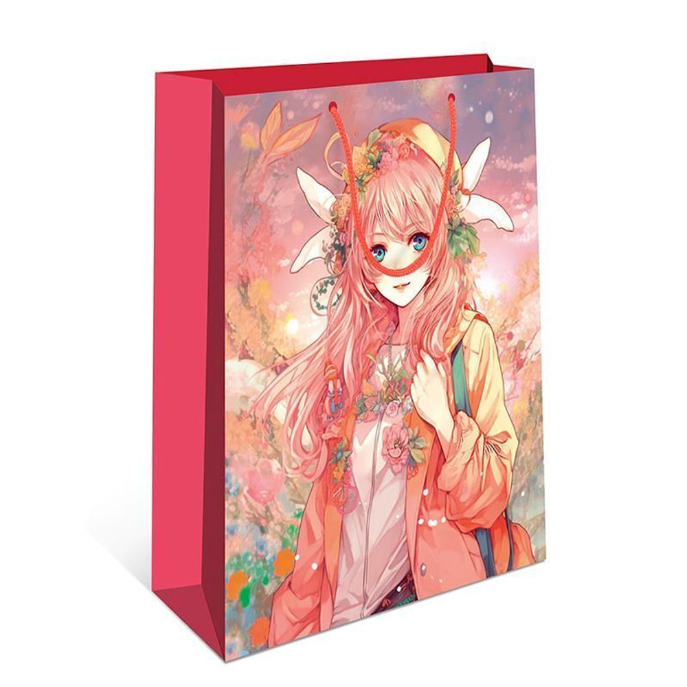 Пакет подарочный "Девочка Аниме" 18*10*22,3 см
