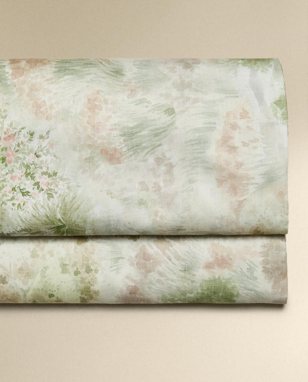 Zara Home - Простыня с садовым принтом, зеленый, 270x280 см
