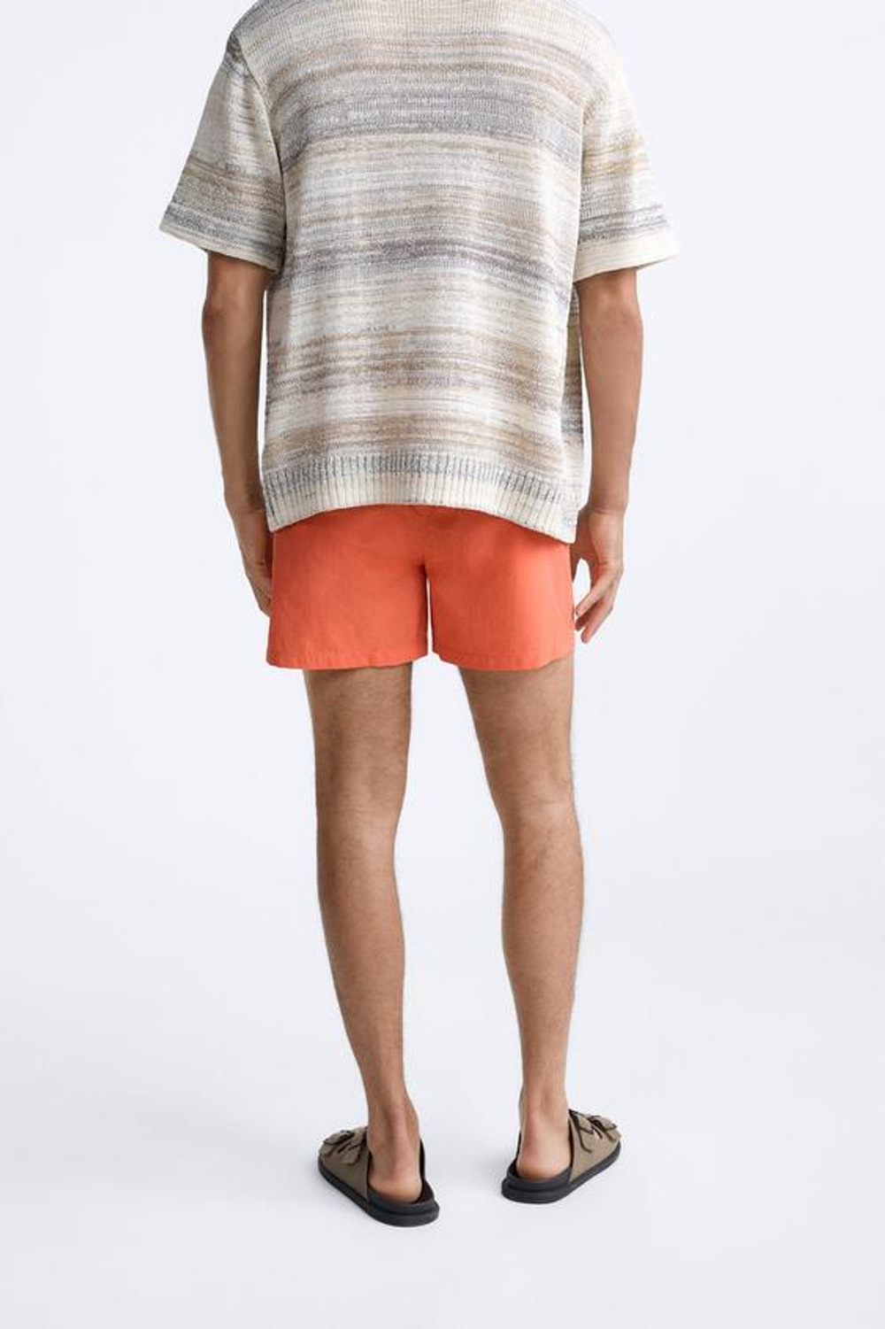 ZARA БАЗОВЫЕ ПЛАВКИ КЛАССИЧЕСКОГО КРОЯ, ОГНЕННО-КОРАЛЛОВЫЙ