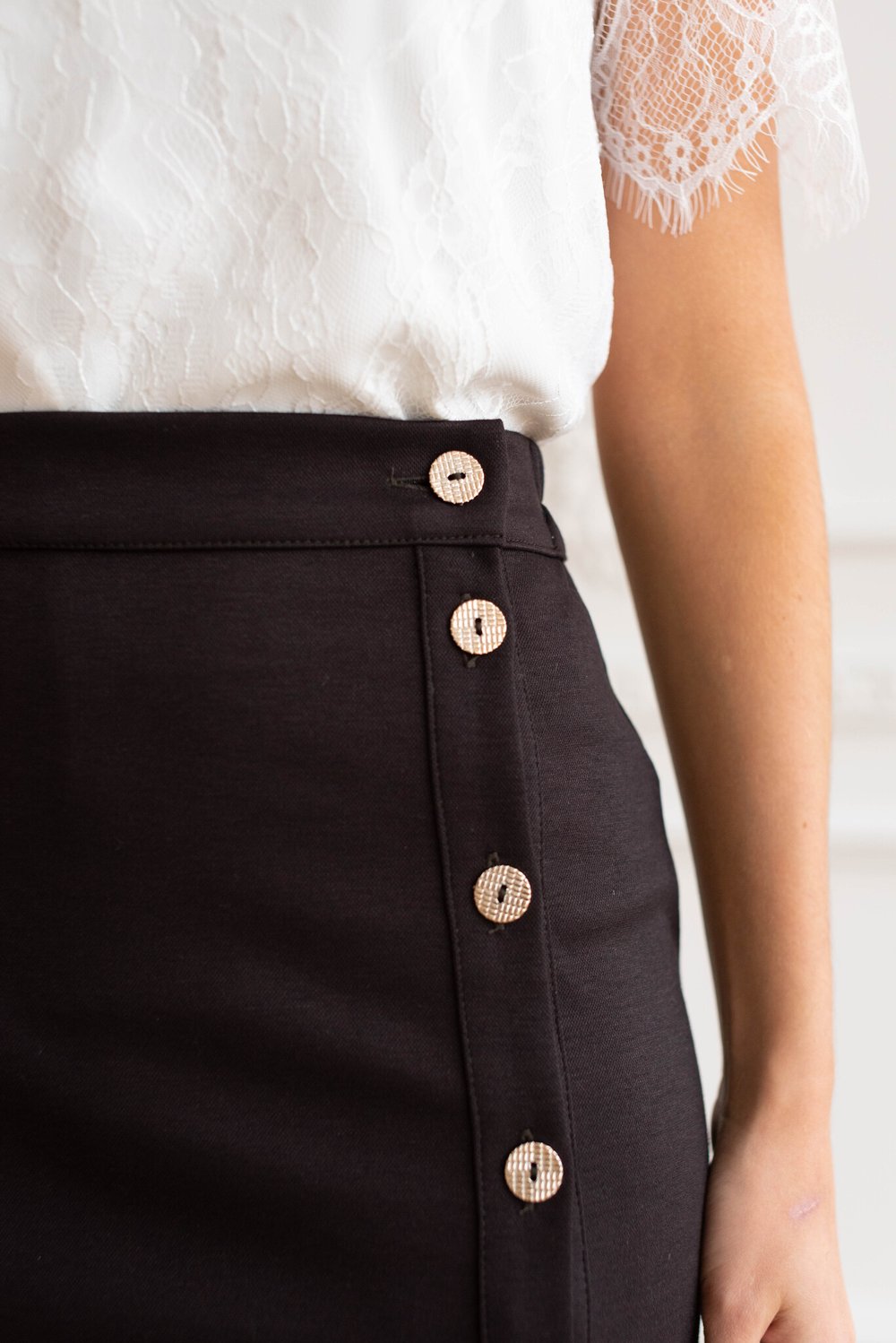 Юбка-карандаш темно-коричневая из вискозы