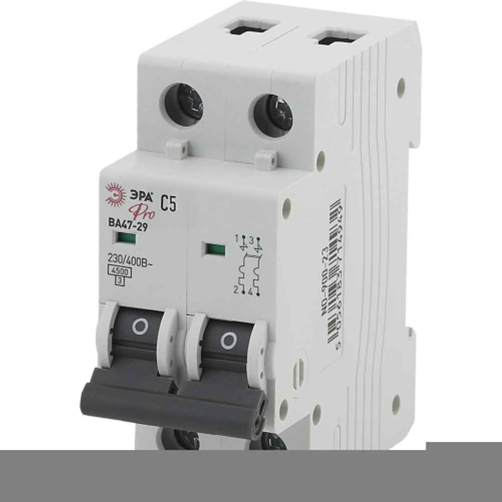 Автоматический выключатель ЭРА PRO NO-900-23 ВА47-29 2P 5А кривая C 4,5кА