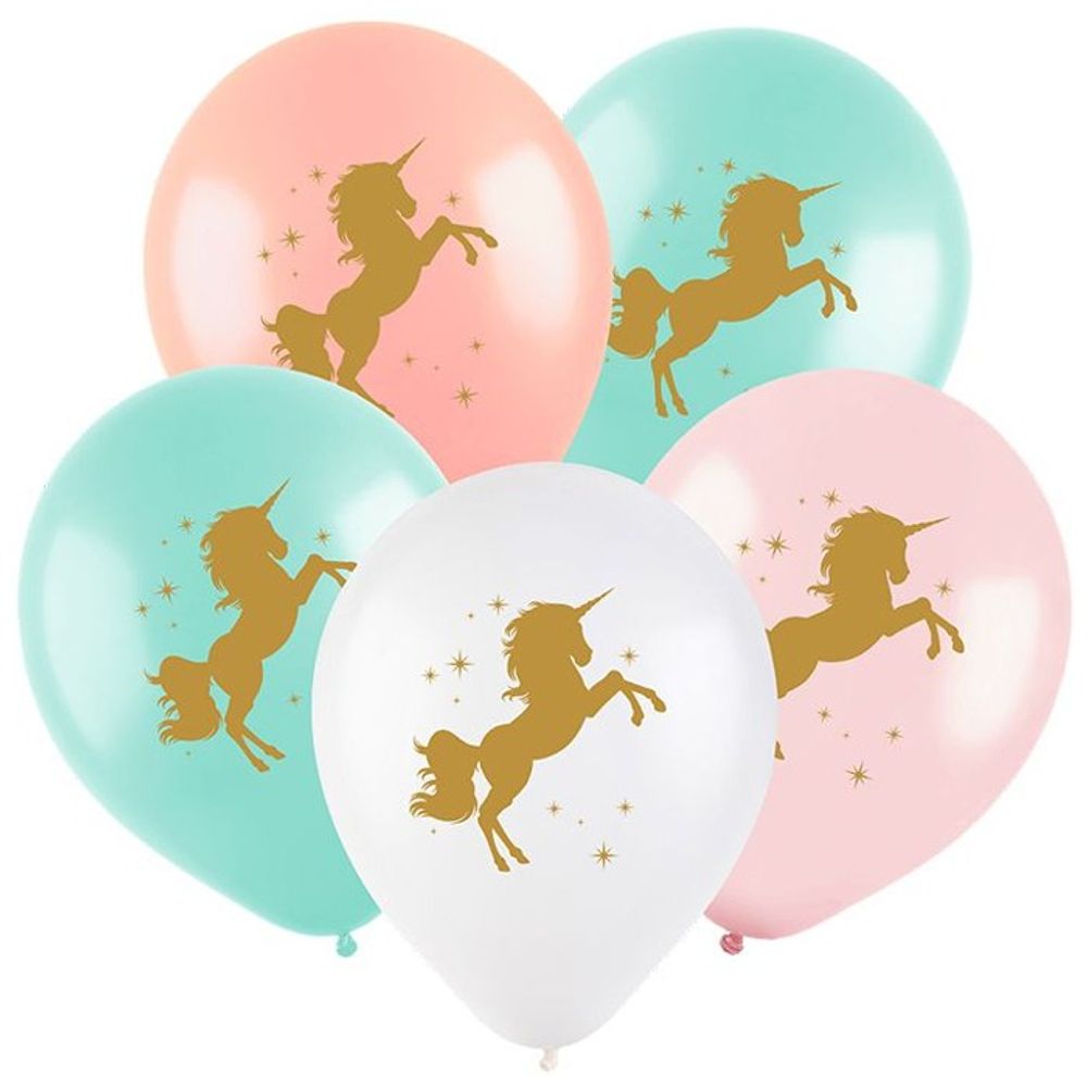 Воздушные шары Веселуха с рисунком Единорог, 100 шт. размер 12&quot; #8122049