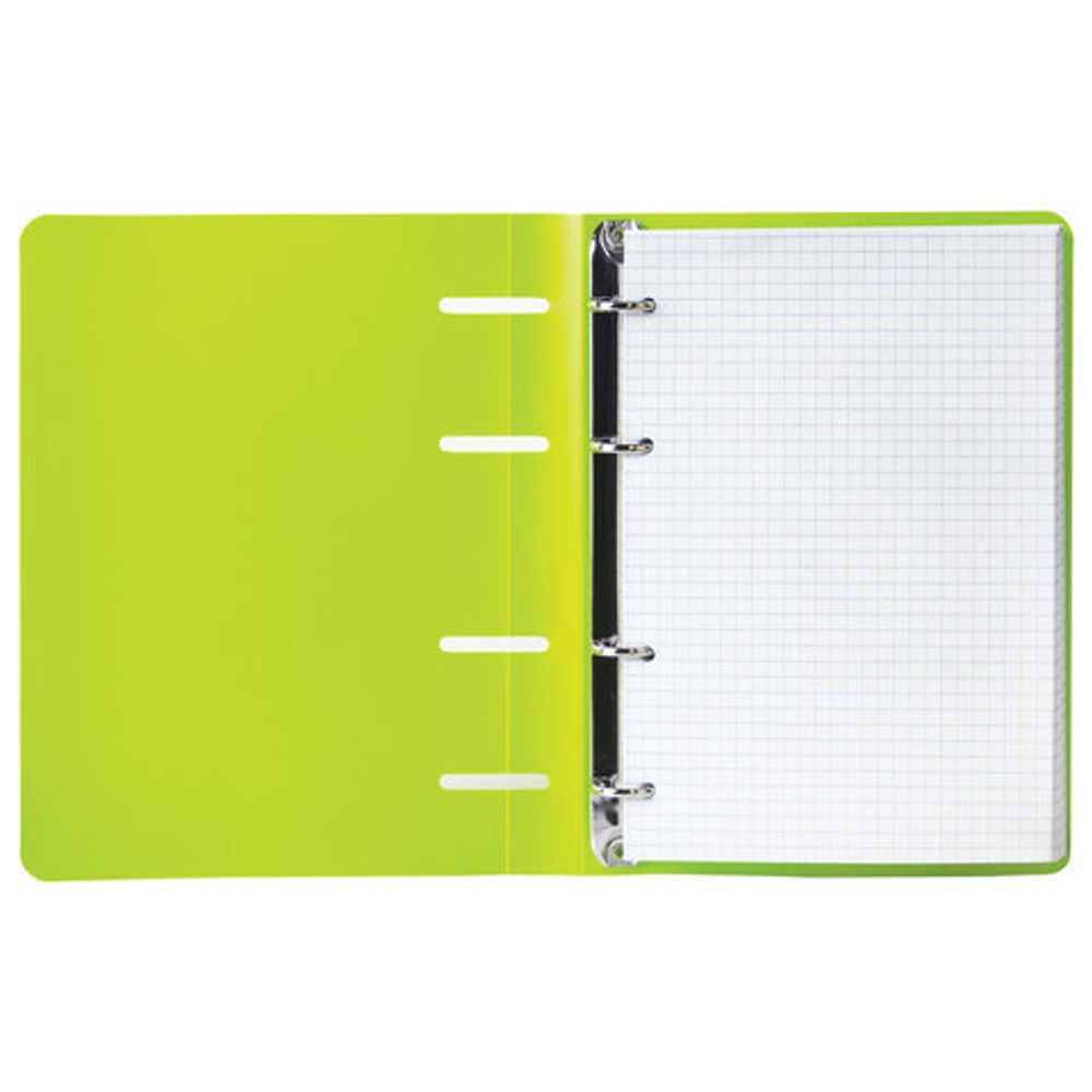 Тетрадь на кольцах А5 (160х215 мм), 80 л., пластиковая обложка, клетка, BRAUBERG, "Салатовый", 403250