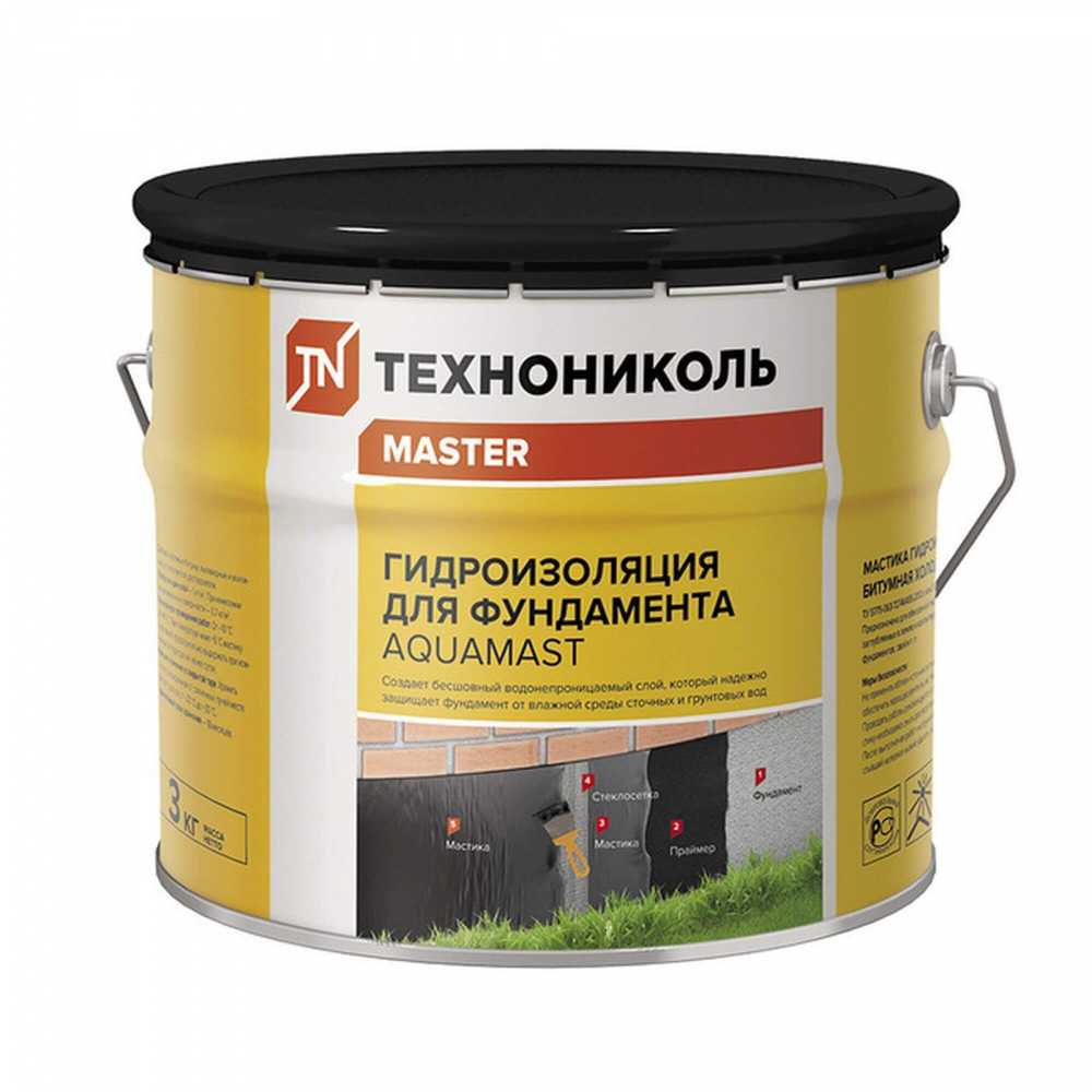 Мастика битумная Технониколь AQUAMAST 3кг