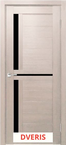 Межкомнатная двери Z-1 ПО (Кремовая лиственница/Лакобель Черный)