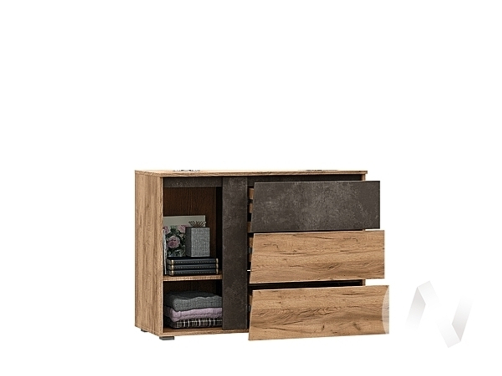 Комод МС Соренто (дуб крафт/бетон темный)