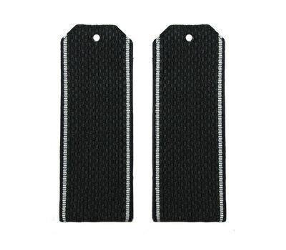 Погоны черные с белым кантом (на пластике)