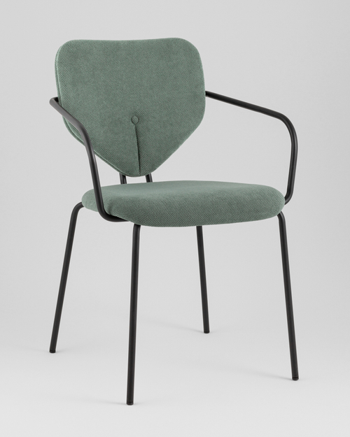 Стул обеденный Masey с подлокотниками зеленый