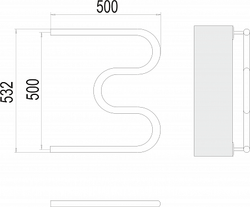 Полотенцесушитель водяной Terminus М-обр БШ 500х500