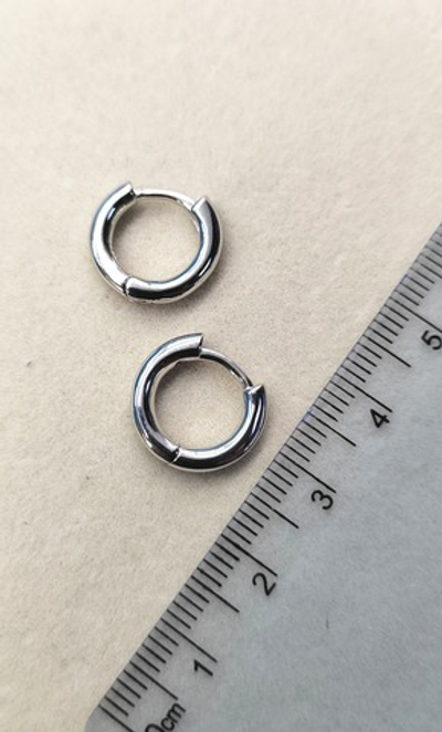 14299-р Швензы-Конго круглые 14*2,5мм, родий, пара