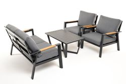 "Орхидея" лаунж-зона 4-местная из алюминия, цвет темно-серый