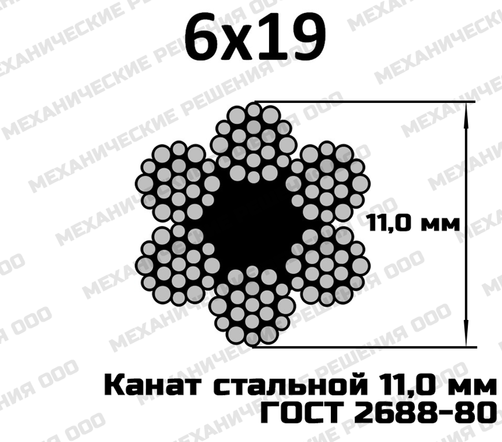 Канат стальной 11,0 мм ГОСТ 2688-80