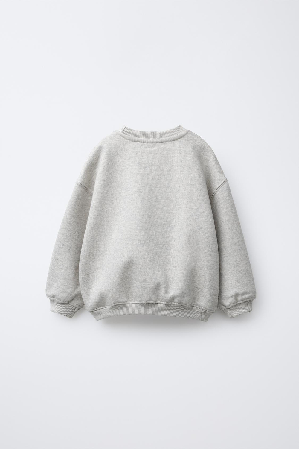 ZARA ТОЛСТОВКА В СТИЛЕ VARSITY С АППЛИКАЦИЕЙ ИЗ МАХРОВОЙ ТКАНИ, СЕРЫЙ МЕЛАНЖ