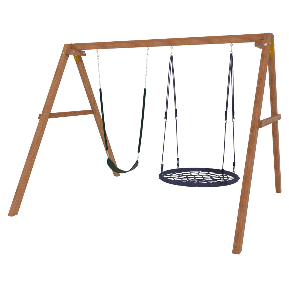 Деревянные качели с качелями гнездо 100 см и гибкими качелями