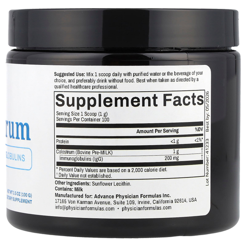 Advance Physician Formulas, Молозиво, 100 г (3,5 унции)