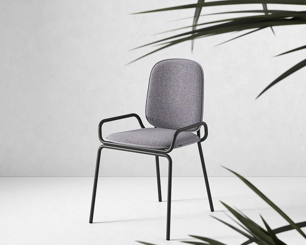 Стул LATITUDE Ror, Double Frame, рогожка, черный /серый