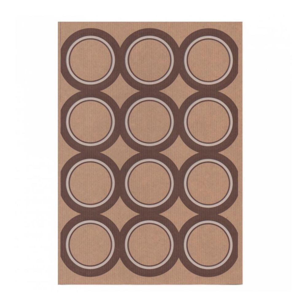 Этикетка бумажная самоклеящаяся крафт, d 6,4 см, 100 листов, 12 наклеек/лист Garcia De Pou