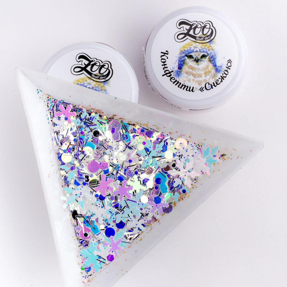Zoo Nail Art Конфетти "Снежок" 1 г