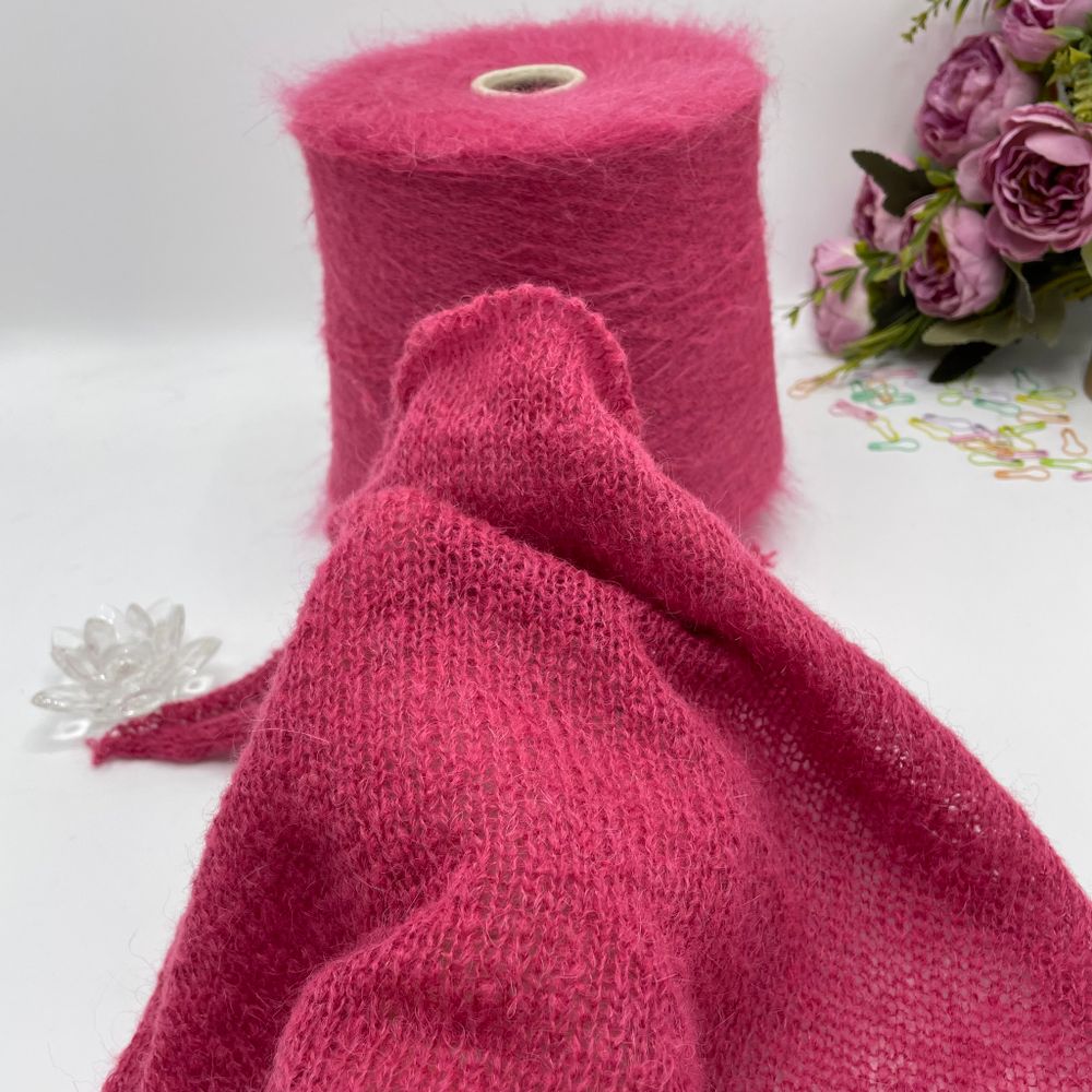 Пряжа для вязания кид мохер с мериносом на бобине (200 гр на конусе)