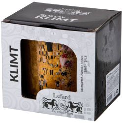 КРУЖКА LEFARD "ПОЦЕЛУЙ" (Г. КЛИМТ) 420 МЛ ЗОЛОТАЯ (КОР=36ШТ.)