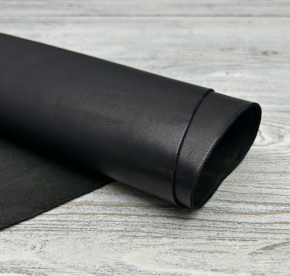 Натуральная кожа из Италии Odessa Soft Nero цвет Черный толщина 1,1-1,3 мм